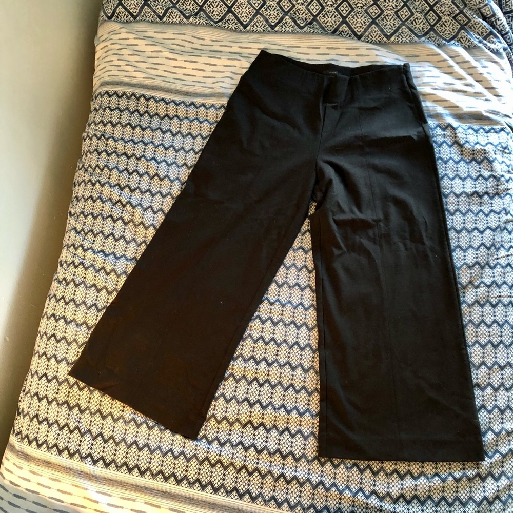 Jcrew black wide leg ponte pants